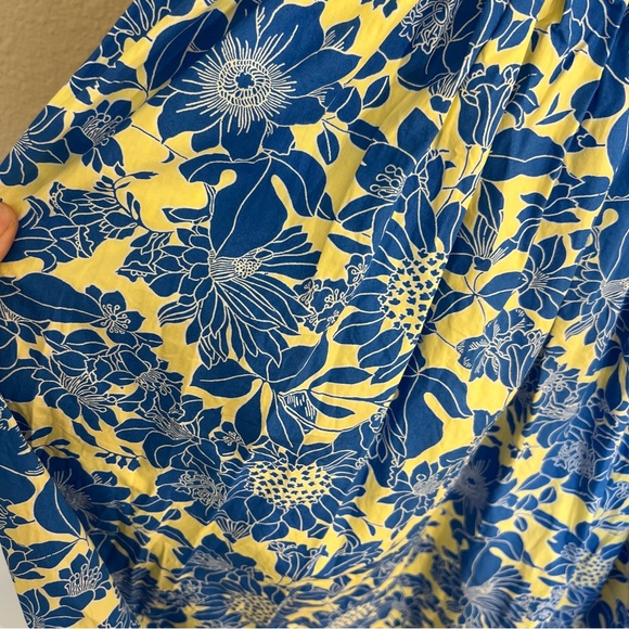 New J. Crew Collection tie shoulder smocked midi maxi dress floral cotton poplin - Picture 10 of 16